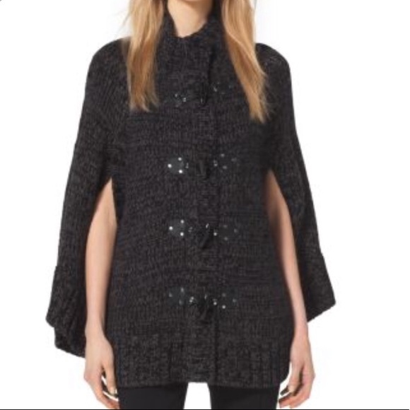 Michael Kors Jackets & Blazers - MICHAEL kors Toggle Closure Poncho Sweater Gray